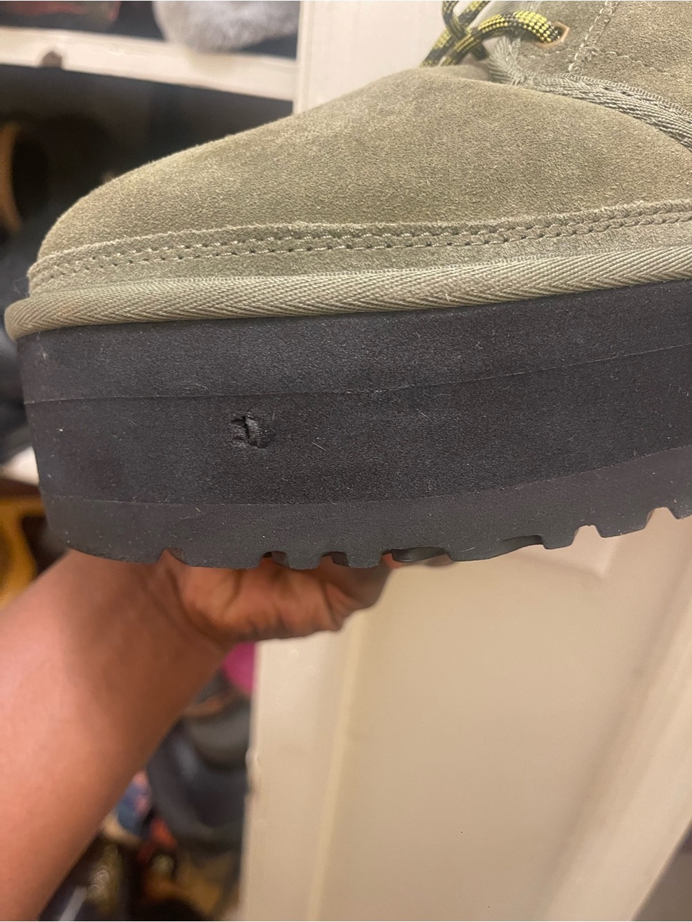 UGG NEUMEL HERITAGE 2” PLATFORM BURNT OLIVE SUEDE WOOL BOOTS WOMENS SIZE 11 - Picture 11 of 11